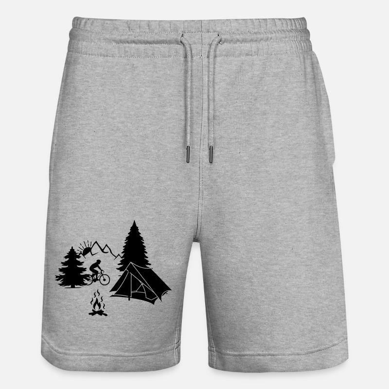 Camping de vacances à vélo - Short de jogging bio TRAINER Stanley/Stella unisexe - gris chiné