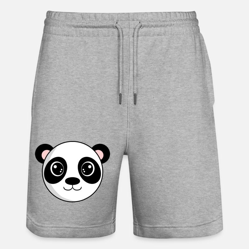 Tête de panda - Short de jogging bio TRAINER Stanley/Stella unisexe - gris chiné