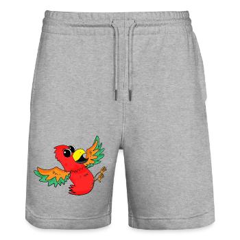 Papagei Bunt Vogel Niedlich - Stanley/Stella Unisex Bio Joggingshorts Trainer  - Grau meliert - Vorne - Nik (191cm) & Marisol (170cm)