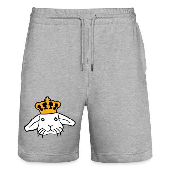 Royal Hase Krone König Königin Prinz Prinzessin - Stanley/Stella Unisex Bio Joggingshorts Trainer  - Grau meliert - Vorne - Nik (191cm) & Marisol (170cm)