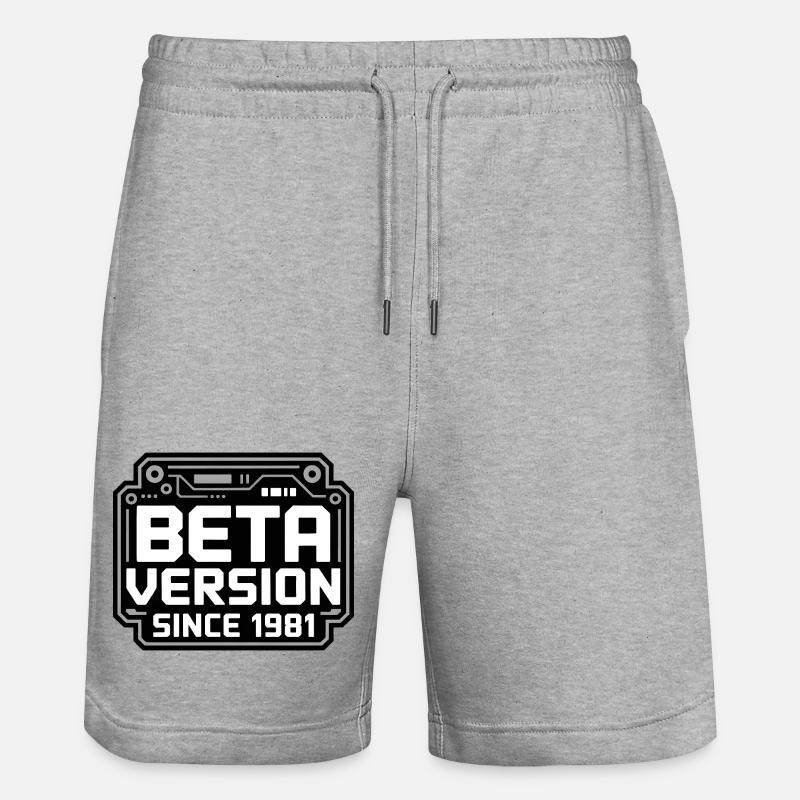 Conception de logo Retro Tech - Short de jogging bio TRAINER Stanley/Stella unisexe - gris chiné