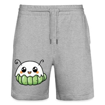 Wurm Halloween Geist - Stanley/Stella Unisex Bio Joggingshorts Trainer  - Grau meliert - Vorne - Nik (191cm) & Marisol (170cm)