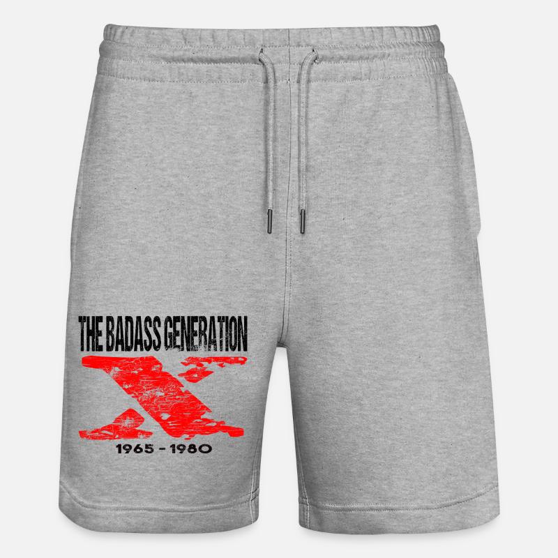 Génération X 1965 1980 Rétro - Short de jogging bio TRAINER Stanley/Stella unisexe - gris chiné