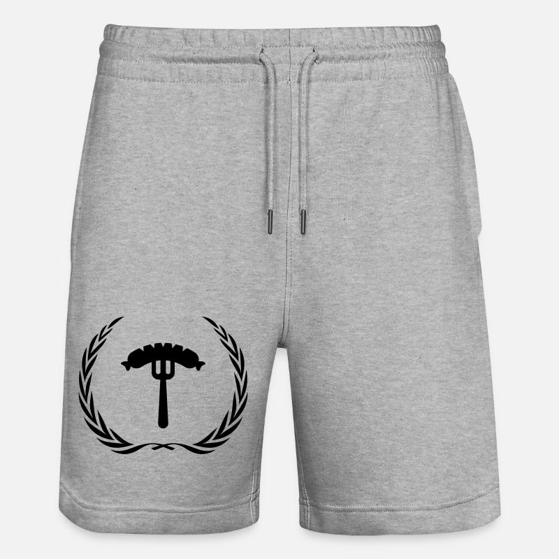 Saucisse, fourchette, saucisse - Short de jogging bio TRAINER Stanley/Stella unisexe - gris chiné