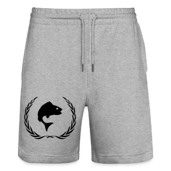 Fisch Symbol Kranz - Stanley/Stella Unisex Bio Joggingshorts Trainer  - Grau meliert - Vorne - Nik (191cm) & Marisol (170cm)