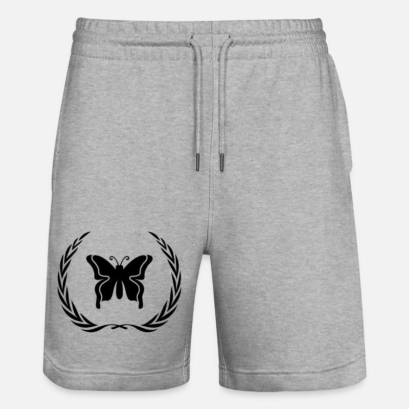 Couronne de symbole de papillon - Short de jogging bio TRAINER Stanley/Stella unisexe - gris chiné