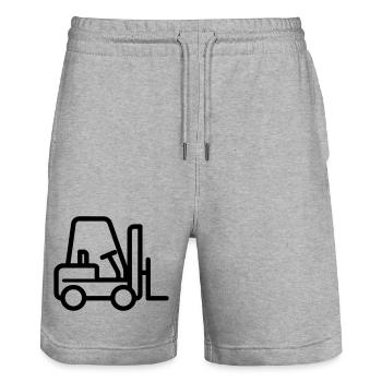 Forklift - Stanley/Stella Trainer Unisex Organic Jogging Shorts - heather grey - Front - Nik (191cm) & Marisol (170cm)