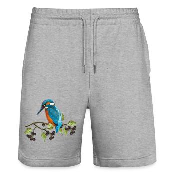 Colorful bird - Stanley/Stella Trainer Unisex Organic Jogging Shorts - heather grey - Front - Nik (191cm) & Marisol (170cm)