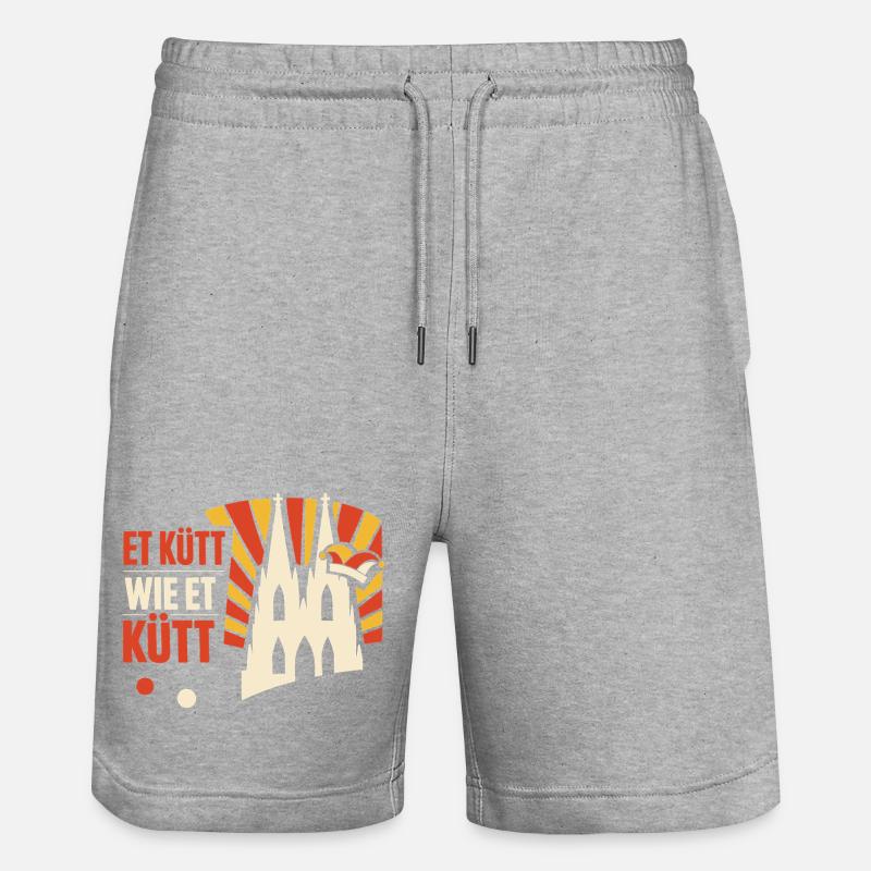 Carnival Cologne Alaaf Gift Funny - Stanley/Stella Trainer Unisex Organic Jogging Shorts - heather grey