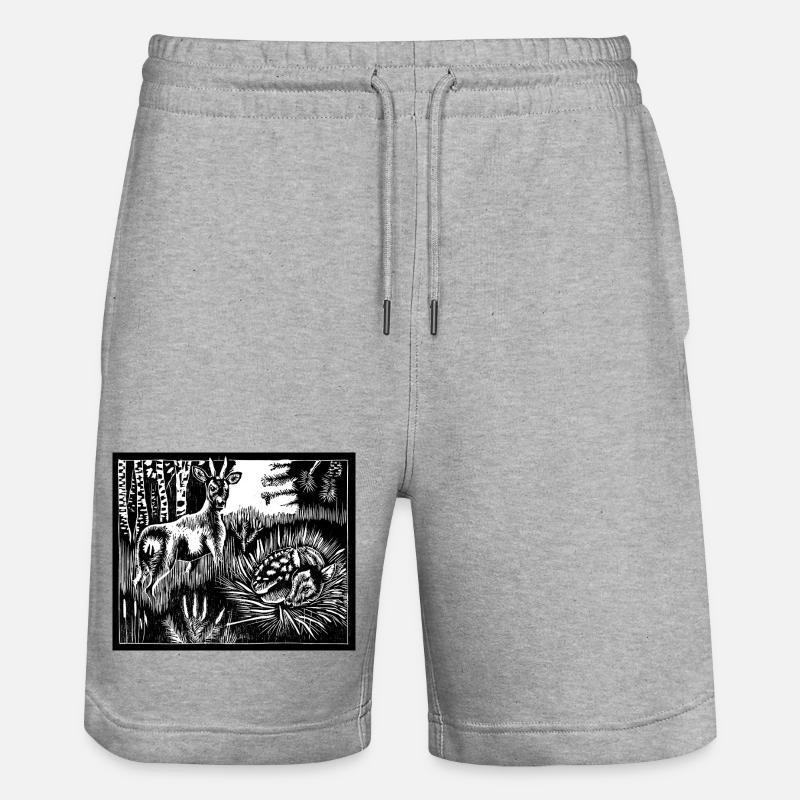 Cerf d’Alfabeest - Short de jogging bio TRAINER Stanley/Stella unisexe - gris chiné