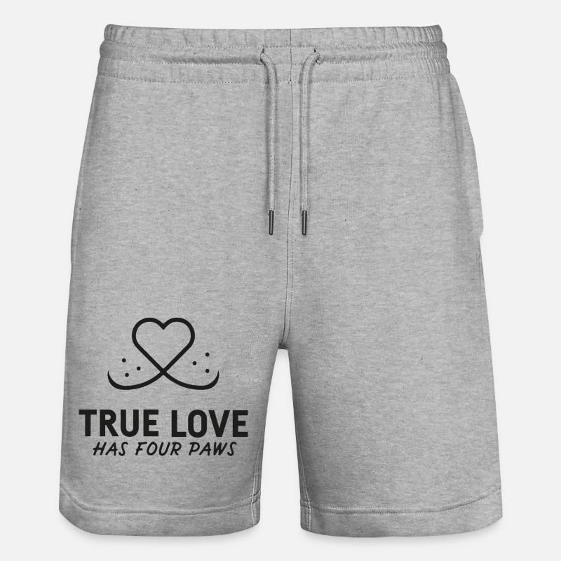 Le véritable amour a 4 pattes - Short de jogging bio TRAINER Stanley/Stella unisexe - gris chiné