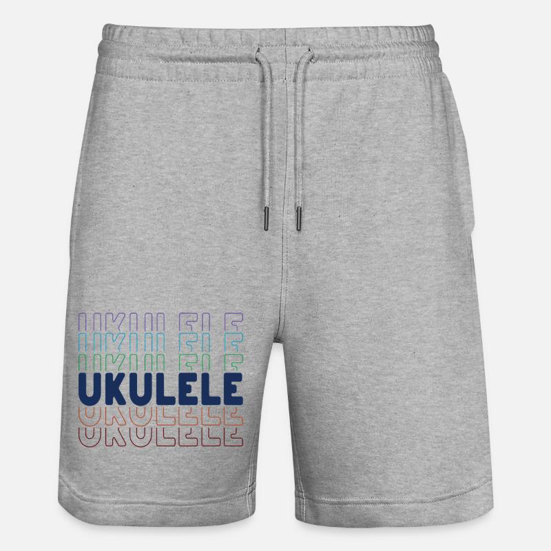 Typographie du ukulélé - Short de jogging bio TRAINER Stanley/Stella unisexe - gris chiné