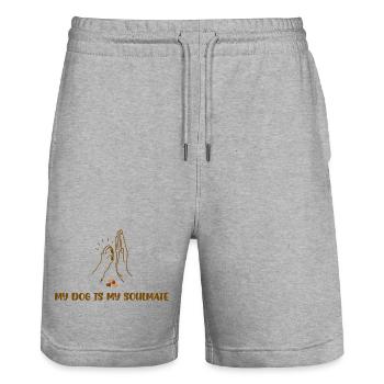 MY DOG IS MY SOULMATE - Stanley/Stella Unisex Bio Joggingshorts Trainer  - Grau meliert - Vorne - Nik (191cm) & Marisol (170cm)