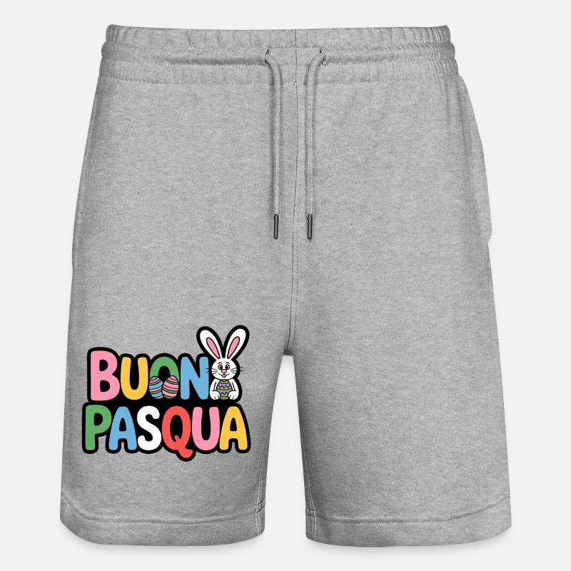 Bunny Joyeuses Pâques - Short de jogging bio TRAINER Stanley/Stella unisexe - gris chiné