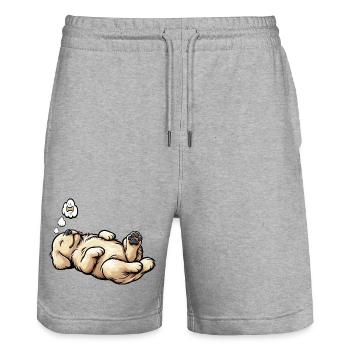 Golden Retriever Goldie Goldiebesitzer Goldies - Stanley/Stella Unisex Bio Joggingshorts Trainer  - Grau meliert - Vorne - Nik (191cm) & Marisol (170cm)