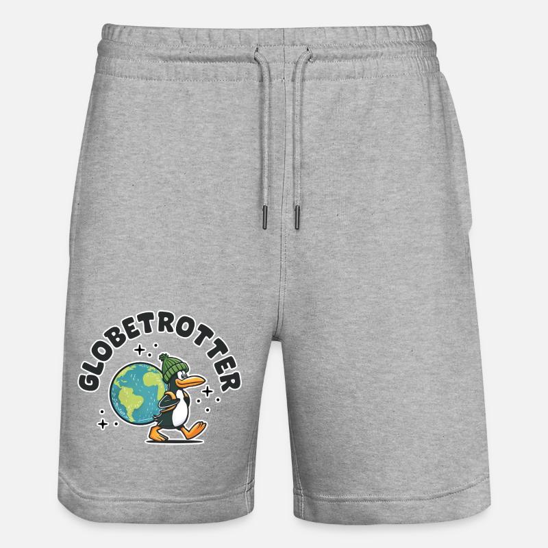 Globetrotteur, soif de voyage - Short de jogging bio TRAINER Stanley/Stella unisexe - gris chiné