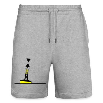 Tonne - Boje Nordsee Segeln Ostsee Maritim - Stanley/Stella Unisex Bio Joggingshorts Trainer  - Grau meliert - Vorne - Nik (191cm) & Marisol (170cm)