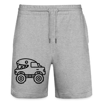 monster truck - Short de jogging bio TRAINER Stanley/Stella unisexe - gris chiné - Devant - Nik (191cm) & Marisol (170cm)