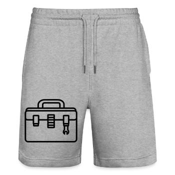 Toolbox - Stanley/Stella Trainer Unisex Organic Jogging Shorts - heather grey - Front - Nik (191cm) & Marisol (170cm)