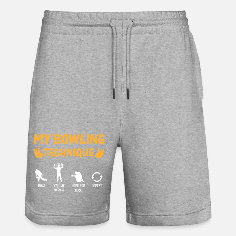 Mon Tee de Technique de Bowling - Short de jogging bio TRAINER Stanley/Stella unisexe - gris chiné