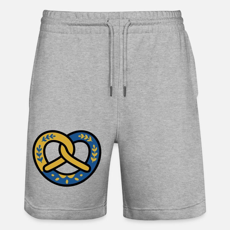 Pretzel Diamond Pattern Bavaria Volksfest Munich - Stanley/Stella Trainer Unisex Organic Jogging Shorts - heather grey