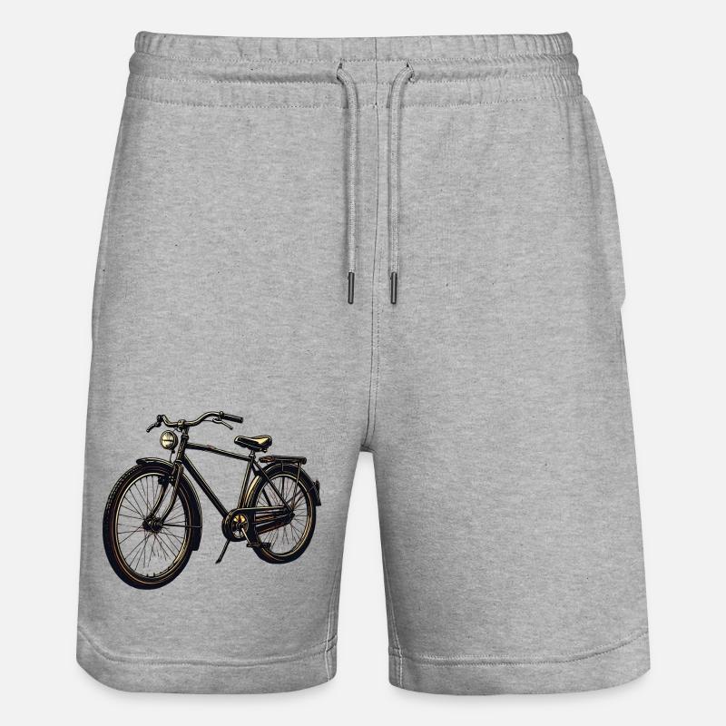 Silhouette de vélo rétro - Short de jogging bio TRAINER Stanley/Stella unisexe - gris chiné