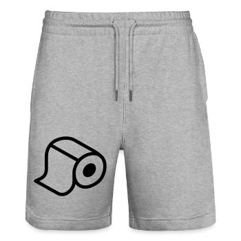 rouleau papier toilette - Short de jogging bio TRAINER Stanley/Stella unisexe - gris chiné - Devant - Nik (191cm) & Marisol (170cm)