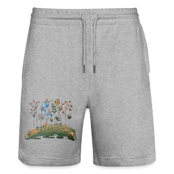 Fleur - Short de jogging bio TRAINER Stanley/Stella unisexe - gris chiné - Devant - Nik (191cm) & Marisol (170cm)