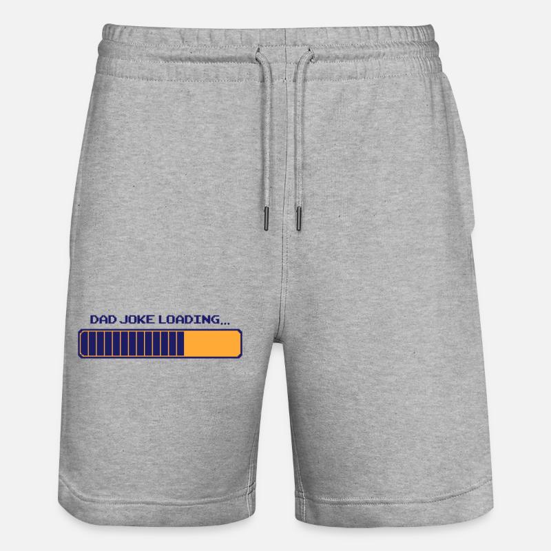 Dad Joke Loading – Pixelbar - Stanley/Stella Trainer Unisex Organic Jogging Shorts - heather grey