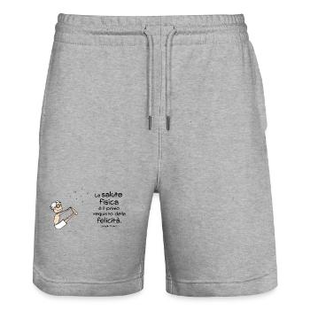 La Salute Fisica - Stanley/Stella Trainer Unisex Organic Jogging Shorts - heather grey - Front - Nik (191cm) & Marisol (170cm)