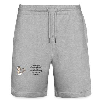 02 Körperliche Gesundheit Accessoires - Stanley/Stella Unisex Bio Joggingshorts Trainer  - Grau meliert - Vorne - Nik (191cm) & Marisol (170cm)