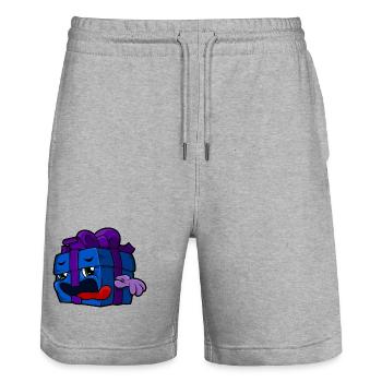 Christmas Gift Cartoon - Stanley/Stella Trainer Unisex Organic Jogging Shorts - heather grey - Front - Nik (191cm) & Marisol (170cm)