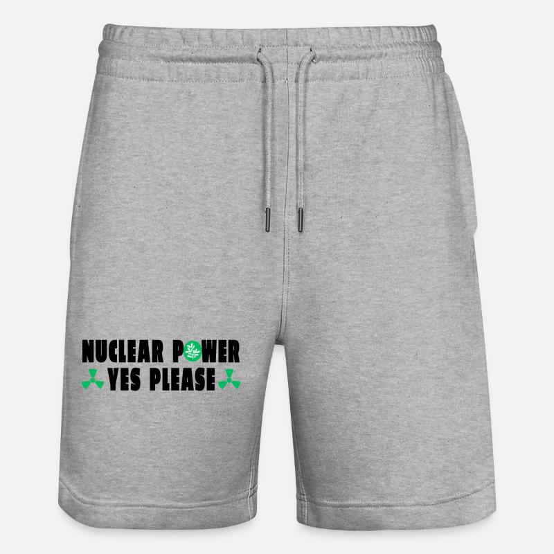 Atomkraft Ja bitte - Stanley/Stella Unisex Bio Joggingshorts Trainer  - Grau meliert