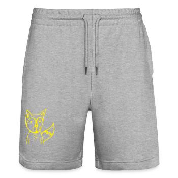 FUCHS yellow - Stanley/Stella Unisex Bio Joggingshorts Trainer  - Grau meliert - Vorne - Nik (191cm) & Marisol (170cm)