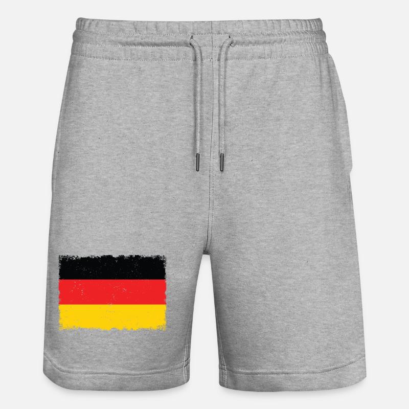 Drapeau Allemagne Grunge - Short de jogging bio TRAINER Stanley/Stella unisexe - gris chiné