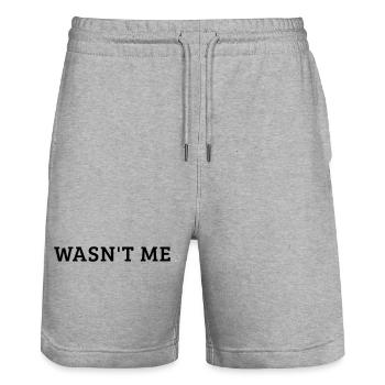 Wasn't me Cooler Schriftzug Geschenk - Stanley/Stella Unisex Bio Joggingshorts Trainer  - Grau meliert - Vorne - Nik (191cm) & Marisol (170cm)