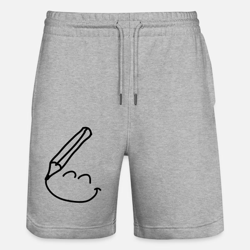 doodle_smiley_1c - Short de jogging bio TRAINER Stanley/Stella unisexe - gris chiné