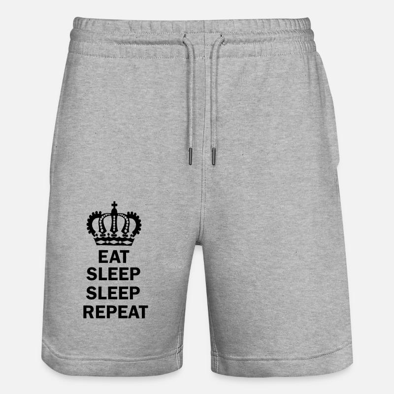 Eat Sleep Sleep Repeat - Stanley/Stella Unisex Bio Joggingshorts Trainer  - Grau meliert