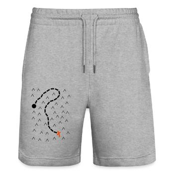 Pirate treasure map - Stanley/Stella Trainer Unisex Organic Jogging Shorts - heather grey - Front - Nik (191cm) & Marisol (170cm)