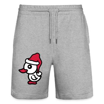 Noël Noël Père Noël Salutations d'hiver - Short de jogging bio TRAINER Stanley/Stella unisexe - gris chiné - Devant - Nik (191cm) & Marisol (170cm)