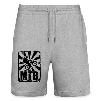 MTB - Short de jogging bio TRAINER Stanley/Stella unisexe - gris chiné - Devant - Nik (191cm) & Marisol (170cm)