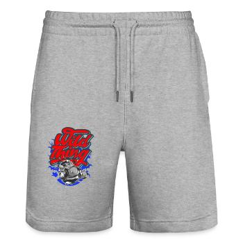 Fitness Training Affe Wild Sport de musculation Gym - Short de jogging bio TRAINER Stanley/Stella unisexe - gris chiné - Devant - Nik (191cm) & Marisol (170cm)