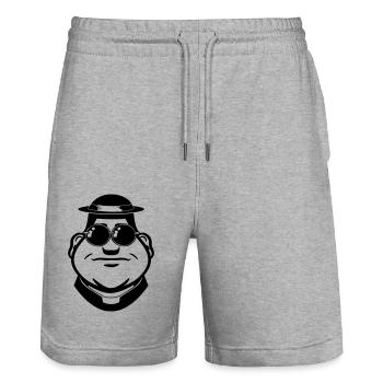 Gesicht Pfarrer Sonnenbrille - Stanley/Stella Unisex Bio Joggingshorts Trainer  - Grau meliert - Vorne - Nik (191cm) & Marisol (170cm)