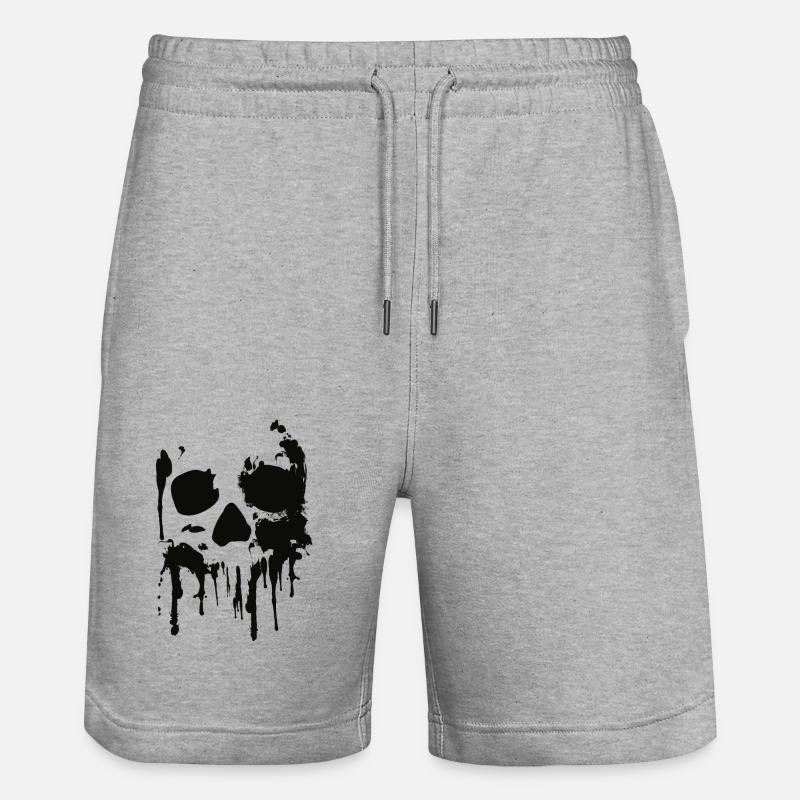 Totenkopf, Skull, Splash - Stanley/Stella Unisex Bio Joggingshorts Trainer - Grau meliert