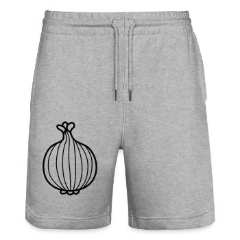 veggie oignon délicieux - Short de jogging bio TRAINER Stanley/Stella unisexe - gris chiné - Devant - Nik (191cm) & Marisol (170cm)