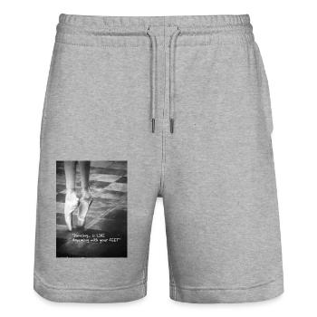 Love of dance - Stanley/Stella Trainer Unisex Organic Jogging Shorts - heather grey - Front - Nik (191cm) & Marisol (170cm)