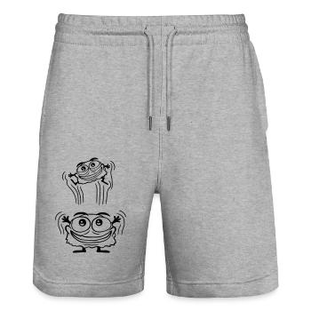 Un monstre jette un enfant - Short de jogging bio TRAINER Stanley/Stella unisexe - gris chiné - Devant - Nik (191cm) & Marisol (170cm)
