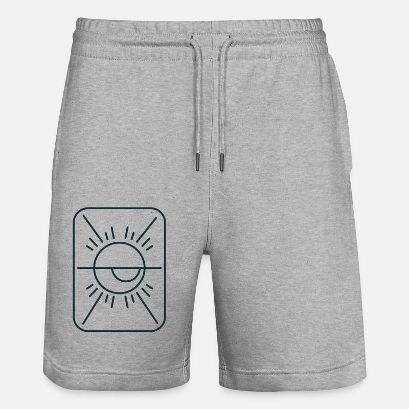 œil de puce géométrique - Short de jogging bio TRAINER Stanley/Stella unisexe - gris chiné