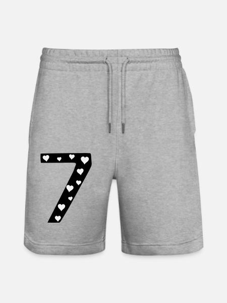 7 anniversaire rose avec cœur - Short de jogging bio TRAINER Stanley/Stella unisexe - gris chiné