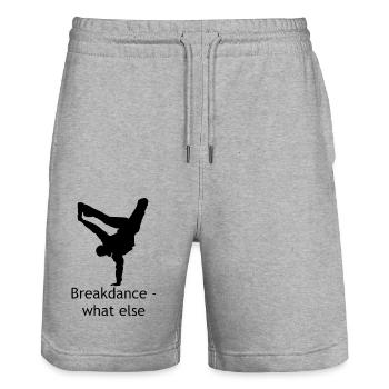 Breakdance - Stanley/Stella Unisex Bio Joggingshorts Trainer  - Grau meliert - Vorne - Nik (191cm) & Marisol (170cm)